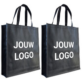 10x Shopper bedrukken Zwart non woven 40x9x42cm - Spoed