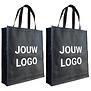 10x Shopper bedrukken Zwart non woven 40x9x42cm - Spoed