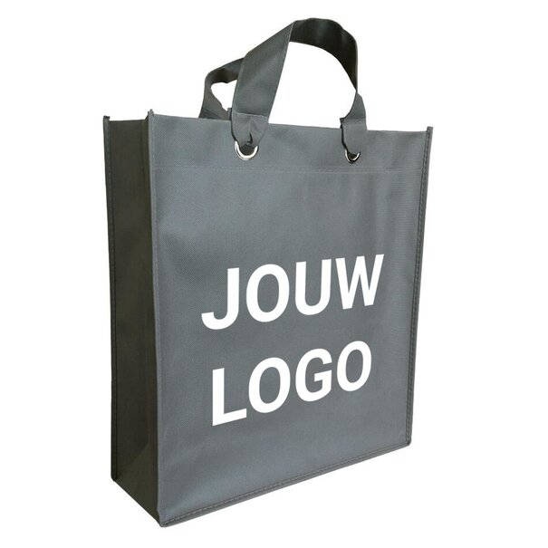 Spoedlevering: Levertijd ca. 7 werkdagen Non Woven shoppers 42x14x46cm Grijs - Spoed