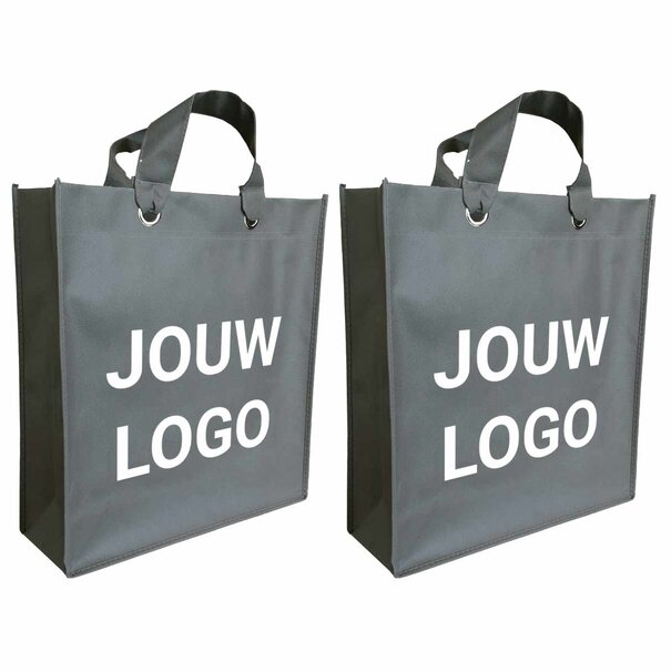 Spoedlevering: Levertijd ca. 7 werkdagen Non Woven shoppers 42x14x46cm Grijs - Spoed