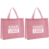 Shopper bedrukken Roze non woven 42x12x35cm - Spoed