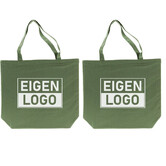 Katoenen tas bedrukken 54x48+14cm Groen - Spoed