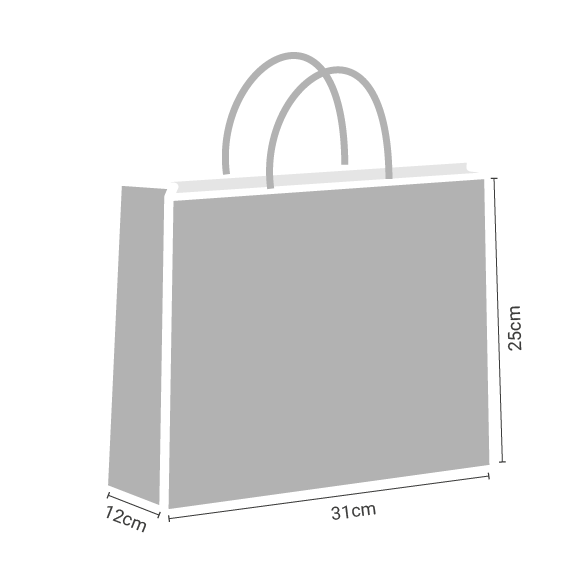 maatvoering basic papieren tas 31x12x25