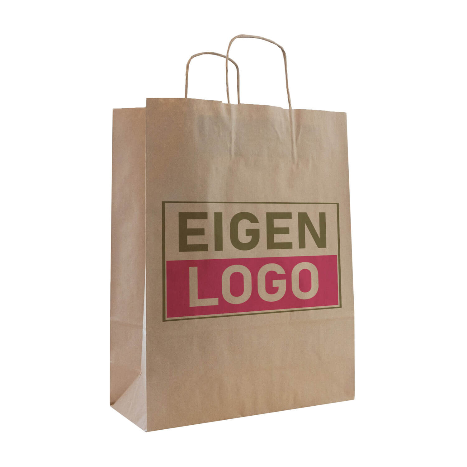 Papieren tassen A3 Bruin kraft bedrukken Rotim Verpakkingen you carry we care