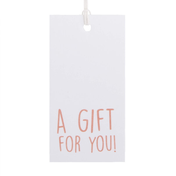 Levering uit voorraad 50x Cadeaulabels 'A gift for you' Wit-Roze