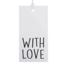 50x Cadeaulabels 'With love' Wit