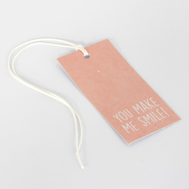 Levering uit voorraad 50x Cadeaulabels 'You make me smile' Roze