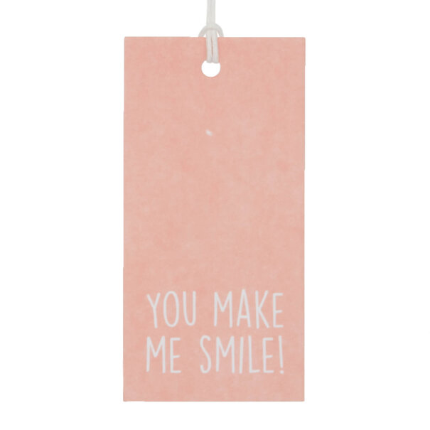 Levering uit voorraad 50x Cadeaulabels 'You make me smile' Roze