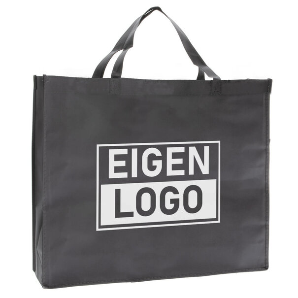 Spoedlevering: Levertijd ca. 7 werkdagen Shopper bedrukken Grijs non woven 54x14x45cm - Spoed