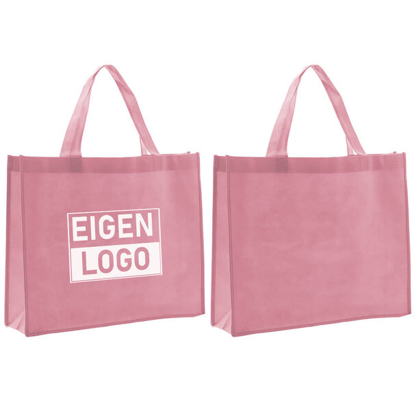 Levertijd ca.10 werkdagen Shopper bedrukken Roze non woven 42x12x35cm - Spoed