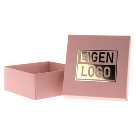 Geschenkdoos bedrukken Roze 125x125x55mm - Metallic