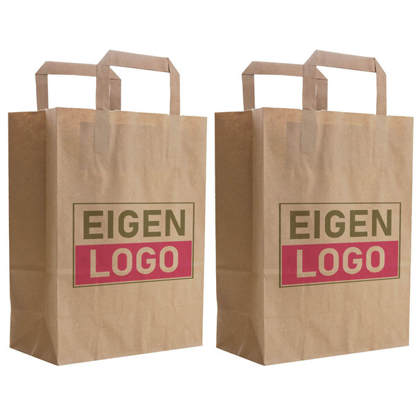 Levertijd ca. 5 weken Budget papieren tas 22x12x29cm - Logo bedrukking