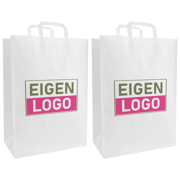 Levertijd ca. 5 weken Budget papieren tas 32x13x41cm (A3)- Logo bedrukking