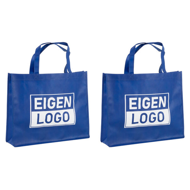 Spoedlevering: Levertijd ca. 7 werkdagen Shopper bedrukken Dark Blue non woven 42x12x35cm - Spoed