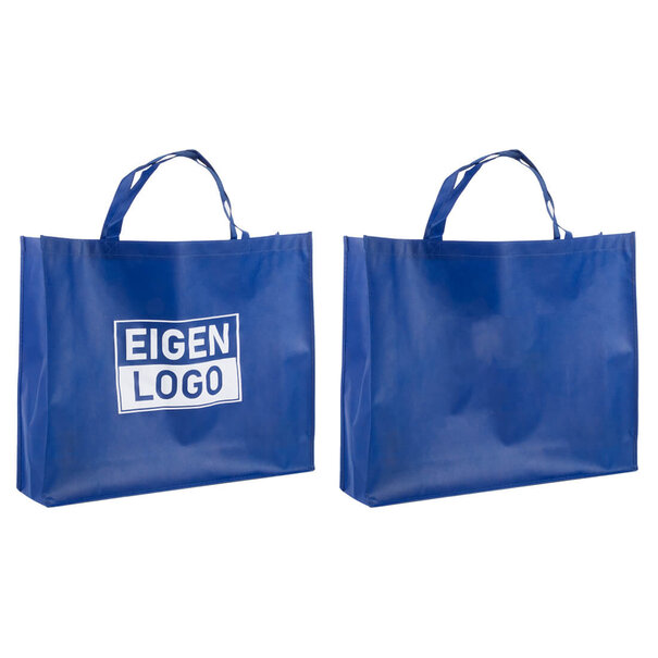 Spoedlevering: Levertijd ca. 7 werkdagen Shopper bedrukken Dark Blue non woven 54x14x45cm - Spoed