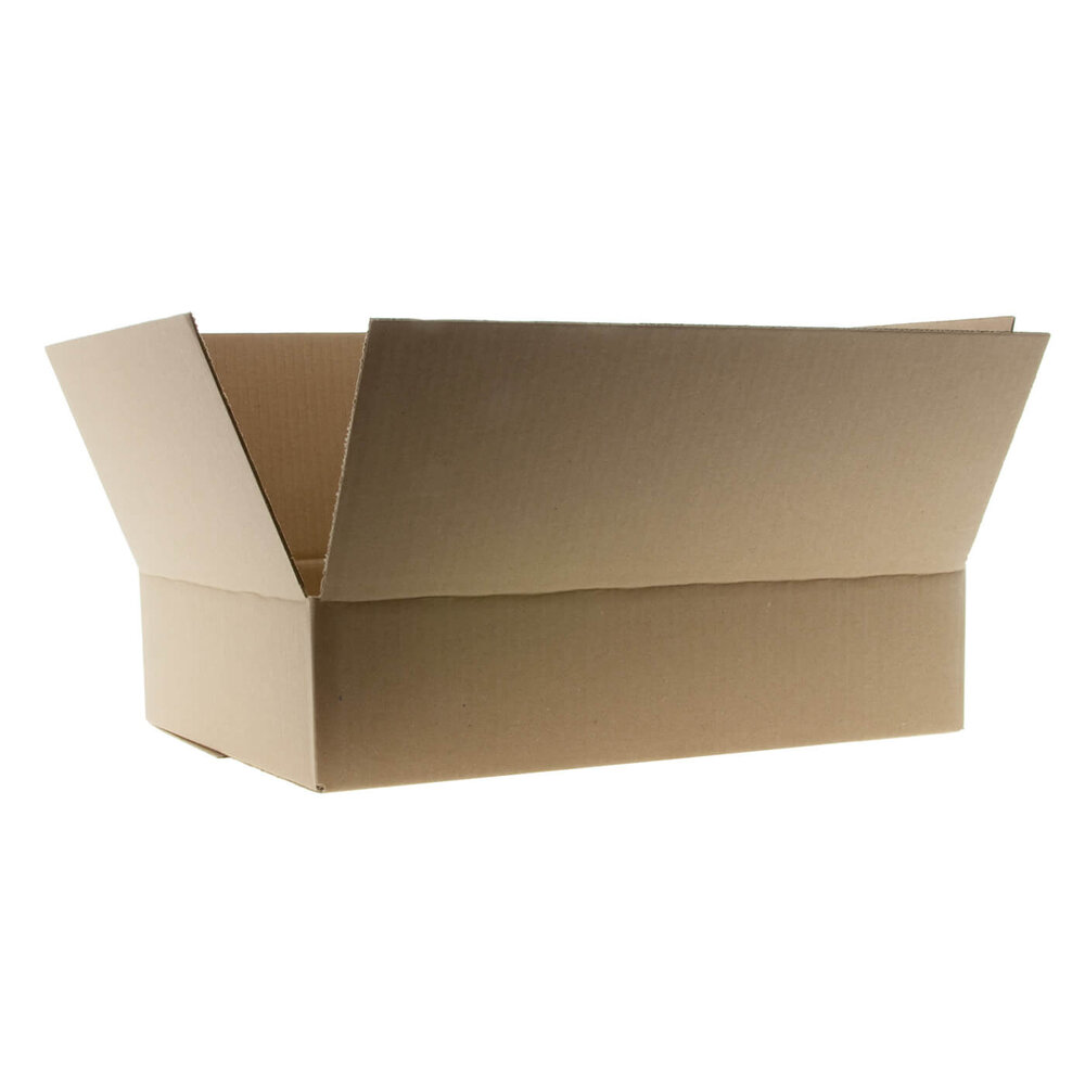 verpacking Vouwdozen 350 x 250 x 100 mm variabele hoogte KK S Bruin [maat en aantal kiesbaar] enkelgolf middelgrote dozen 100 stuks