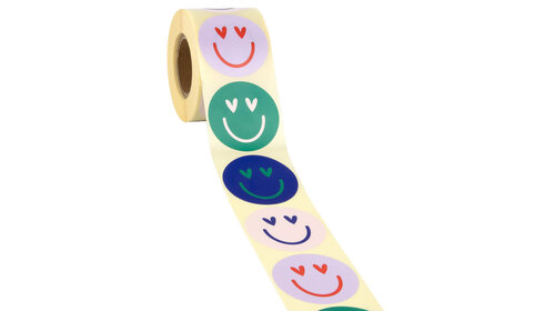 500x sticker 'Smiley' assorti 50mm