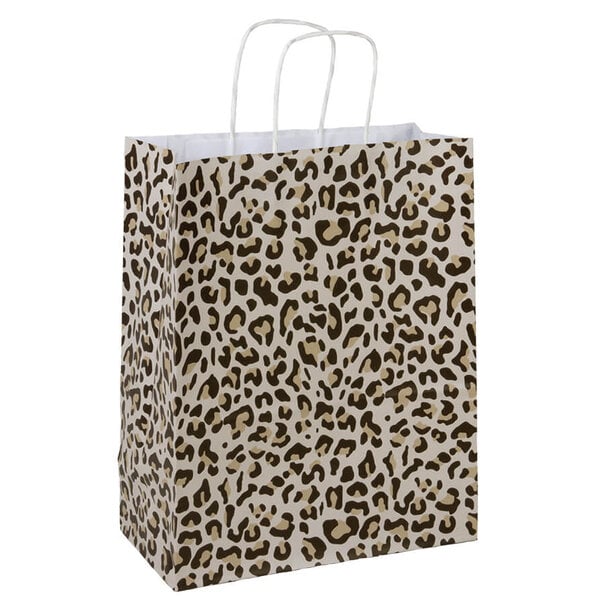 Levering uit voorraad 50x papieren tasjes Leopard A4