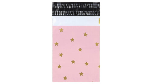 100x verzendzakken Stars Gold Small Retoursluiting