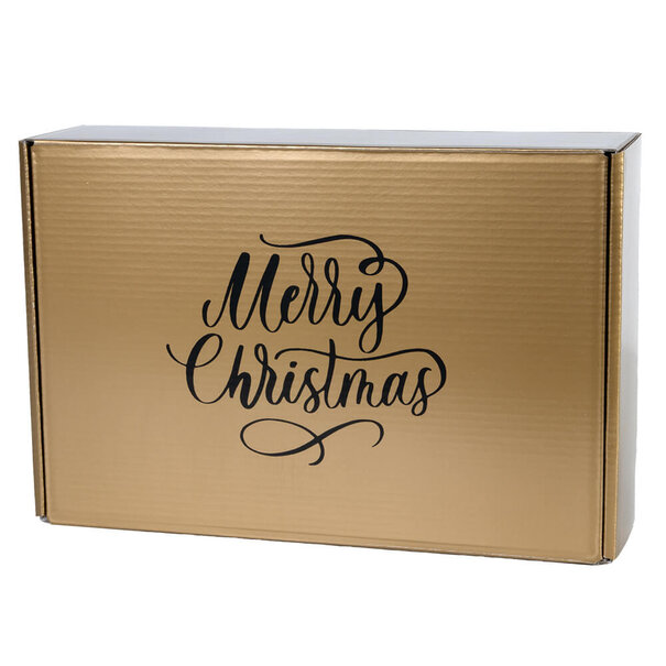 Levering uit voorraad Kerstdozen Goud 280x190x75mm