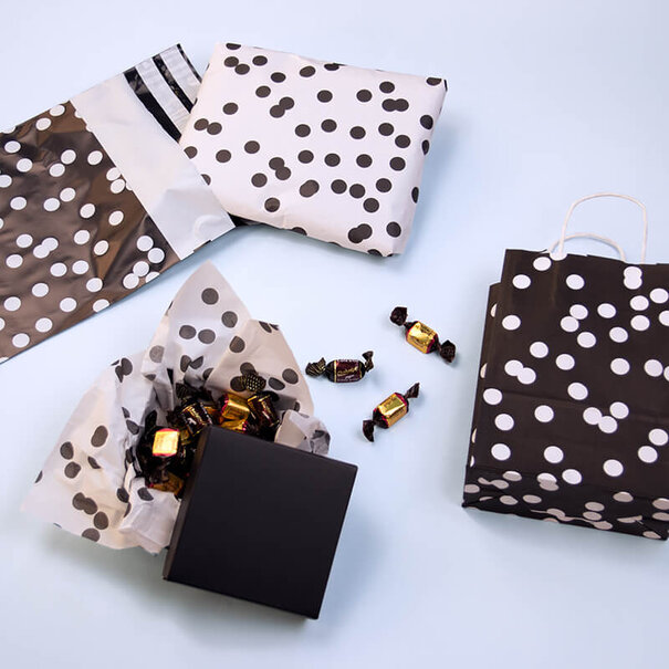 Levering uit voorraad 100x verzendzakken Dots Large