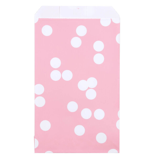 Levering uit voorraad 200x Papieren Zakjes Dots Roze 12x19cm