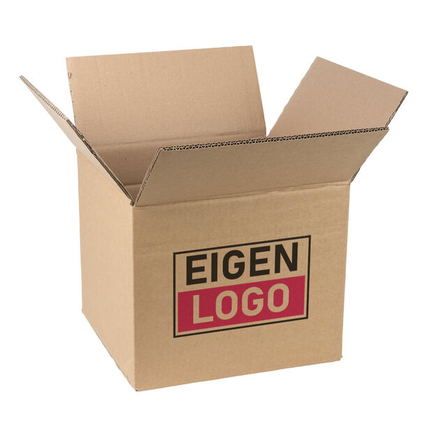 Levertijd ca. 5 werkdagen Dozen bedrukken Bruin Dubbelgolf 300x275x250mm