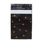 100x verzendzakken Black Stars Gold - Small Retoursluiting