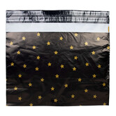 100x verzendzakken Black Stars Gold - XL Retoursluiting