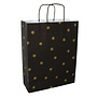 50x papieren tasjes Black Stars Gold A3