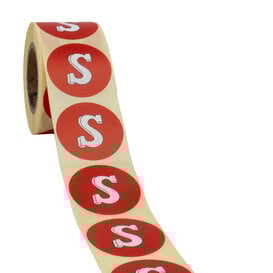 500x  Sticker Sint 'Letter S' 40mm