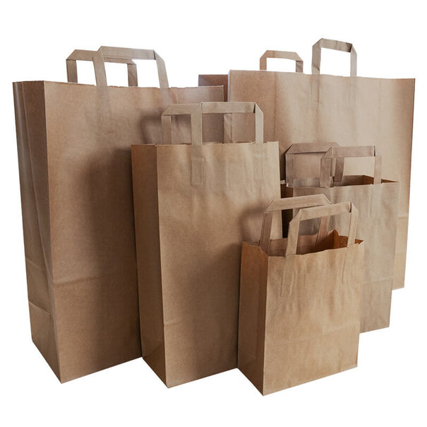 Levering uit voorraad 50x budget tassen bruin 26+12x35cm