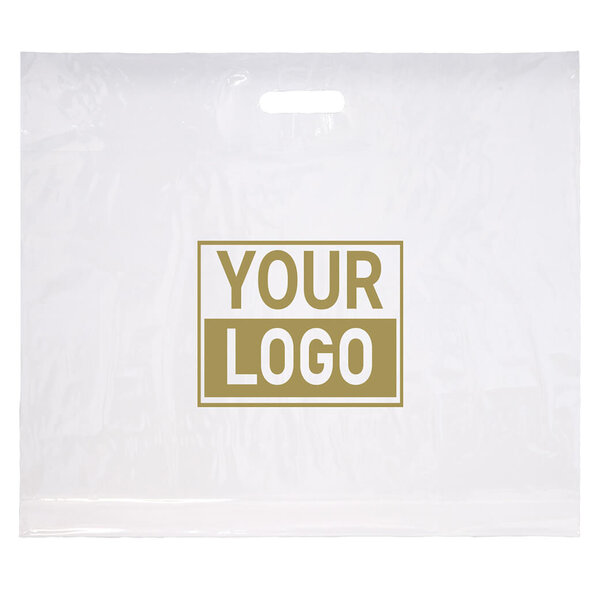 Levertijd ca.10 werkdagen Plastic tassen bedrukken 60x51+2x4cm wit