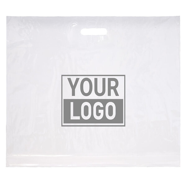 Levertijd ca.10 werkdagen Plastic tassen bedrukken 60x51+2x4cm wit