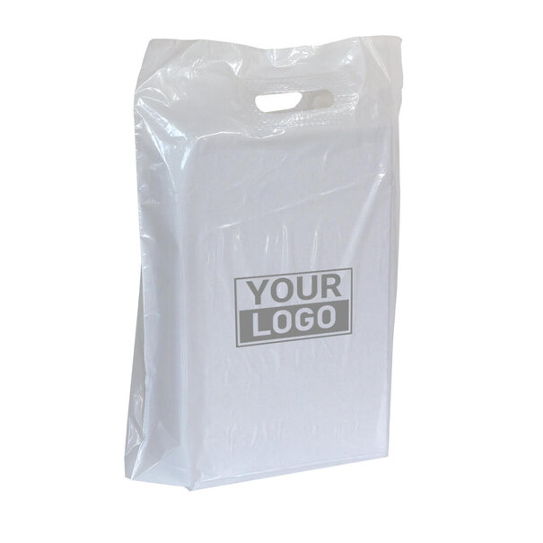 Levertijd ca.10 werkdagen Plastic tassen bedrukken 37x44+2x4cm Wit