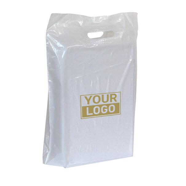 Levertijd ca.10 werkdagen Plastic tassen bedrukken 45x50+2x4cm Wit
