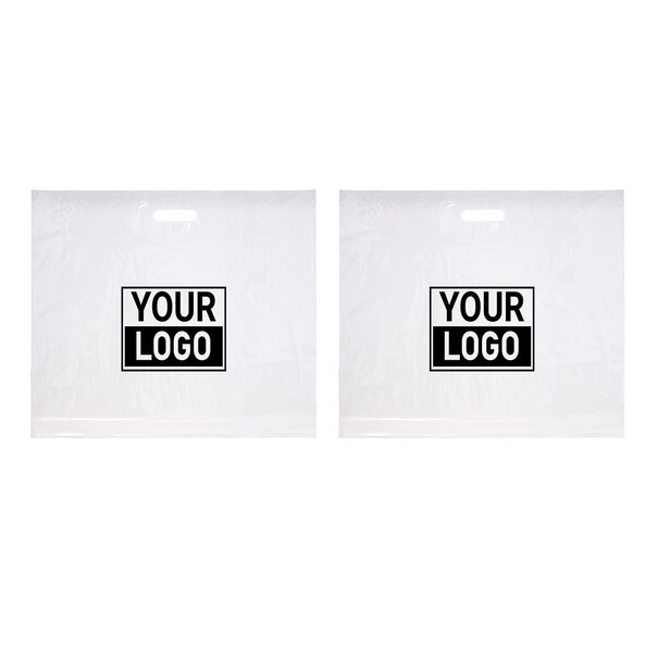 Levertijd ca.10 werkdagen Plastic tassen bedrukken 60x51+2x4cm wit