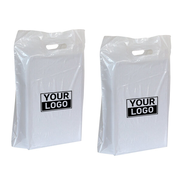 Levertijd ca.10 werkdagen Plastic tassen bedrukken 45x50+2x4cm Wit