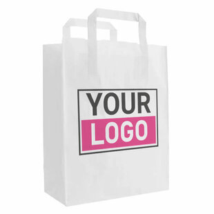 Budget papieren tassen S wit bedrukken