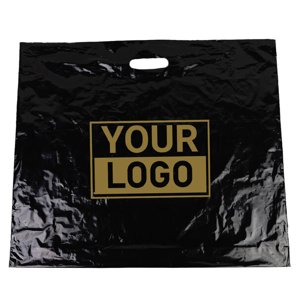 Levertijd ca.10 werkdagen Plastic tassen bedrukken 60x51+2x4cm zwart