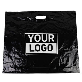 Plastic tassen bedrukken 60x51+2x4cm zwart