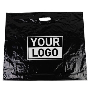 Plastic tassen bedrukken 60x51+2x4cm zwart