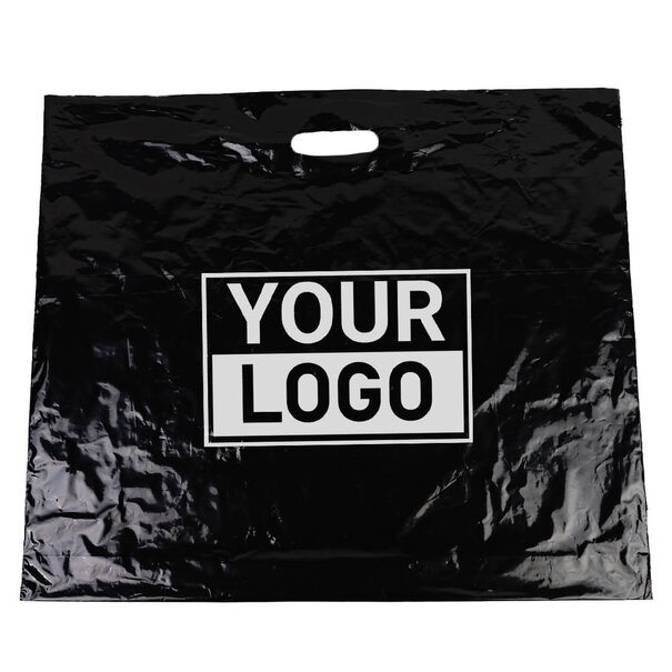 Levertijd ca.10 werkdagen Plastic tassen bedrukken 60x51+2x4cm zwart