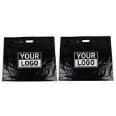 Plastic tassen bedrukken 60x51+2x4cm zwart