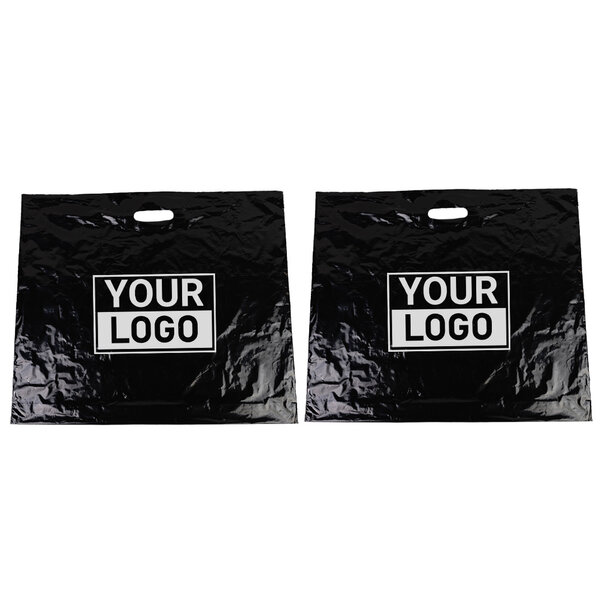 Levertijd ca.10 werkdagen Plastic tassen bedrukken 60x51+2x4cm zwart