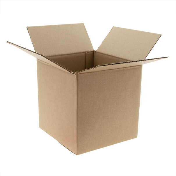 Levering uit voorraad Kartonnen dozen bruin enkelgolf 150x150x100mm