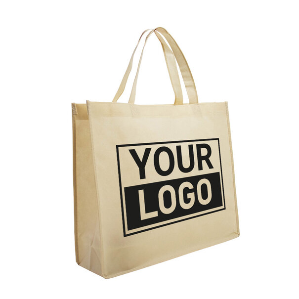 Levertijd ca.10 werkdagen Shopper bedrukken Beige non woven 42x12x35cm - Spoed