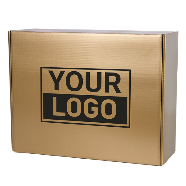 Levertijd ca.10 werkdagen Postdozen bedrukken Goud 380x300x140mm