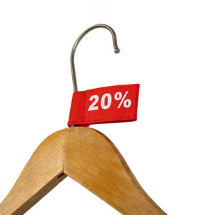 50x Kledinglabel 3x6cm - 20% rood