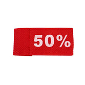 50x Kledinglabel 3x6cm - 50% rood